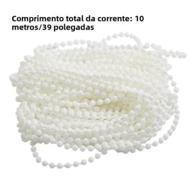 Imagem de Corda De Contas De Plástico De 10 Metros Para Persianas Romanas E Rolô