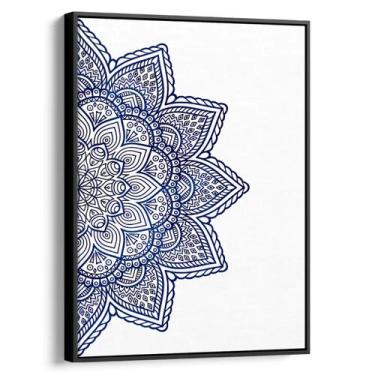 Imagem de Quadro Mandala - Flor Azul em Elegância Eterna - Mioquadros, 120x80 cm