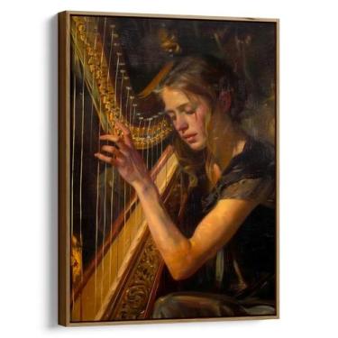 Imagem de Quadro decorativo Harpa - Art Canvas, 120 x 80 cm, Tabaco
