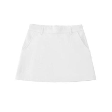 Imagem de Minissaia Evasê Vintage de Cintura Alta com Zíper - Saias Femininas Ch