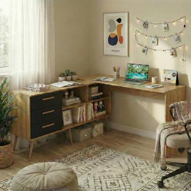 Imagem de Escrivaninha de Estudos em L com 3 Gavetas Porto Multimóveis MP6045