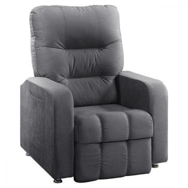 Imagem de Poltrona Reclinavel Do Papai Maldivas Reclinavel Tecido Suede Chumbo Star Confort