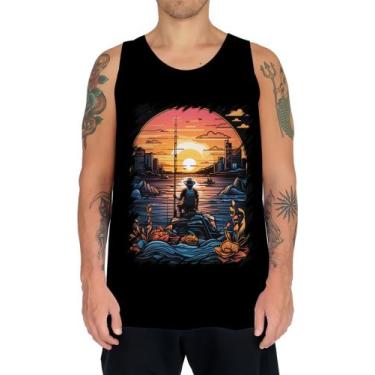 Imagem de Camiseta Regata Pesca Esportiva Pôr do Sol Peixes 2 - Kasubeck Store®,