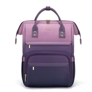 Imagem de Mochila para laptop LOVEVOOK Gradient 15,6" impermeável roxa