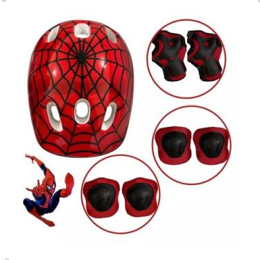 Imagem de Kit Proteção Infantil Monster Capacete Joelheira Cotoveleira Munhequei