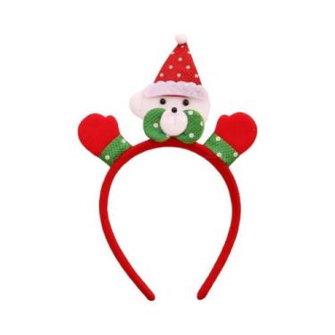 Imagem de Tiara De Natal Com Desenho De Boneco De Neve E Chifres De Rena, Presen