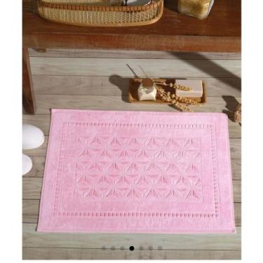 Imagem de Toalha de piso felpuda Dolher jacquard confort FJ 7150 70x50cm rosa
