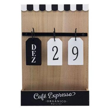 Imagem de Calendário Permanente Madeira Café Expresso - FWB