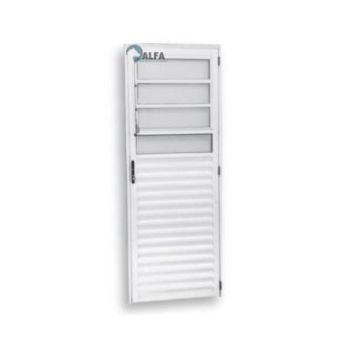 Imagem de Porta Basculante ESQUERDA alumínio branco Linha 25 - ALFA, 210x090