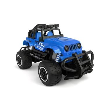 Imagem de Carrinho de Controle Remoto Jipe Suv com Luzes Escala 1:43 Off Road Azul para Crianças Draik