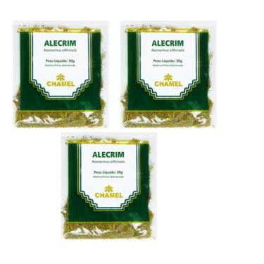 Imagem de Chá Alecrim Folhas Natural Kit 3 Pacotes Chamel