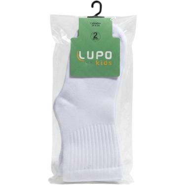 Imagem de Meia Infantil Kit 2 Pares Unissex  Casual Dia a Dia Cano Médio Conforto Lupo 02727-088
