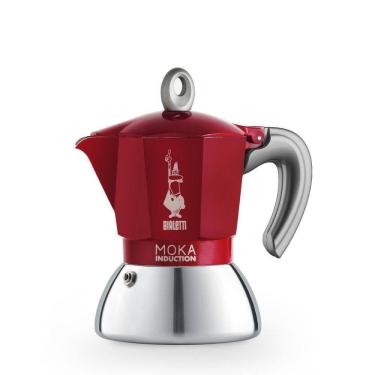 Imagem de Cafeteira Moka 2 Xícaras Alumínio e Aço Inox Vermelha Bialetti