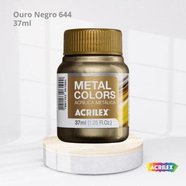Imagem de Tinta Acrílica Metálica Metal Colors Acrylic 37ML cor Ouro Negro - ACR