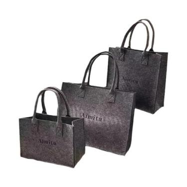 Imagem de Bolsa De Ombro Feminina De Feltro Simples Em Cores Sólidas Grande Capa