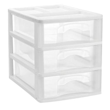 Imagem de Gaveteiro Organizador de Mesa Forplast 3 Gavetas Plástico Pequeno 26x1