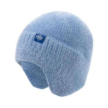 Imagem de Gorro Feminino De Inverno Com Abas Para as Orelhas Em Pelúcia Sintétic