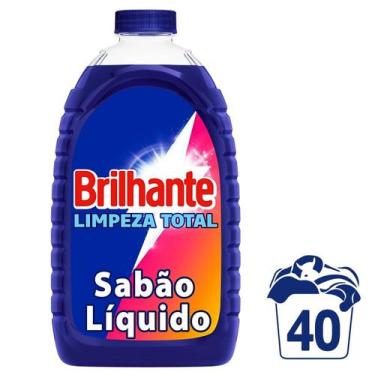 Imagem de Sabão Líquido Lava Roupas Brilhante Limpeza Total - 3L, Limpeza Total,