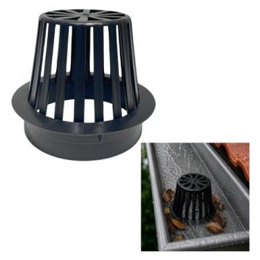 Imagem de Abacaxi Ralo Anti Entupimento Folhas 100mm Plástico Preto para Calhas 