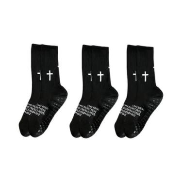 Imagem de Meias Esportivas Unissex Resistentes Ao Desgaste Para Futebol, 3 Pares