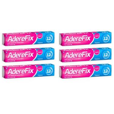 Imagem de Kit 6 Creme Fixador Dentadura Original Ultra Adesivo 68g - Aderefix