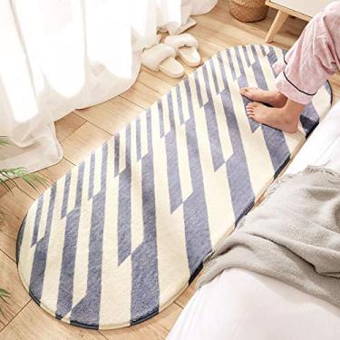 Imagem de Tapete macio para cabeceira, oval, antiderrapante, antiderrapante, antiderrapante, antiderrapante, para sala de estar, quarto, sala de estudo, varanda, janela, sofá, almofada, 60160 cm