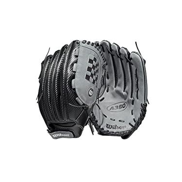 Imagem de Wilson Luva de softball 2021 A360 SP14 de 35,5 cm (14") - da mão direita, preto/cinza