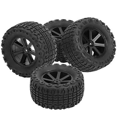 Imagem de VGEBY 4 peças 1/10 RC Pneu de Carro de Borracha Off?Road Veículo Pneu Dente Sqaure Pneu RC Acessórios para HIMOTO DREKKER (Preto 10056)