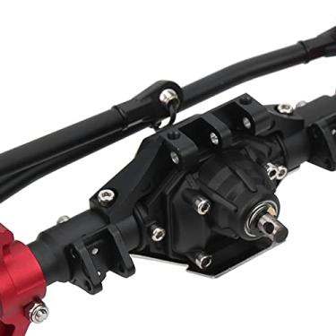Imagem de 01 Eixos de transmissão, fácil de instalar, prático conjunto de eixo de transmissão, grandes lacunas abaixo dos eixos, durável para modificação de carro no rastreador (preto, vermelho)