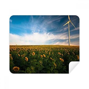 Imagem de Pano de limpeza de girassóis nuvens céu azul limpador de tela 2 peças tecido de camurça