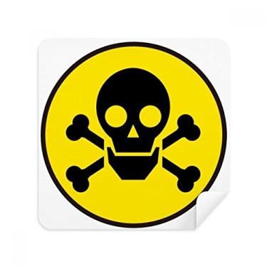 Imagem de Yellow Dangerous Chemical Radiation Toxic Symbol Glasses Cloth Screen Cleaner Suede Fabric 2 Pack