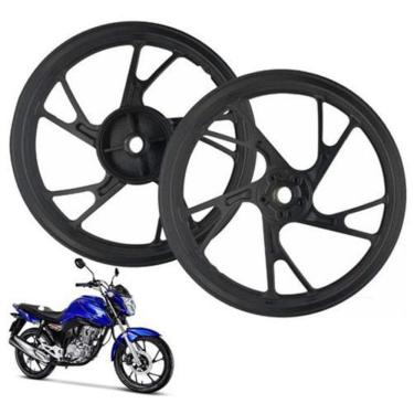 Imagem de Rodas Liga Leve Pe De Galinha Titan Fan 150 Ex 160 Par