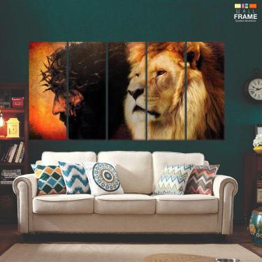 Imagem de Quadro Decorativo Jesus Leão de Juda 140x65