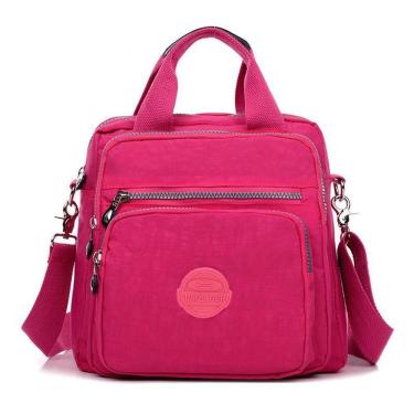 Imagem de Bolsa Mochila Feminina Nylon Com Alça Removível Rosa