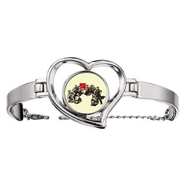 Imagem de N/A N/A Bracelete China Red Education Propaganda Explicar Coração Joia Fio Bangle, medium, metal