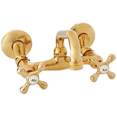 Imagem de Nuvo Torneira de cozinha Elements of Design ES2132X Accents com 2 manípulos, 17,78 cm, latão polido