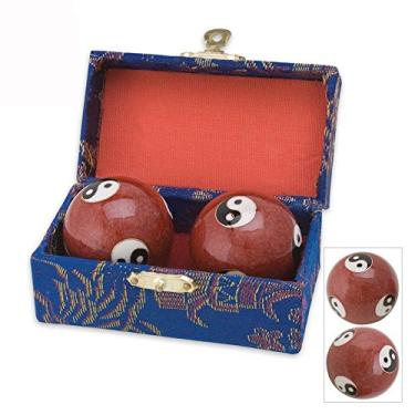 Imagem de JapanBargain, Conjunto de 2 bolas chinesas Baoding Bolas de Terapia de Exercício para Mãos, Bolas de Alívio do Estresse, (Vermelho)