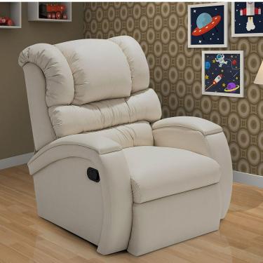 Imagem de Poltrona de Amamentação Balanço Giro Couro Ecológico Imperial Império Estofados  Gelo