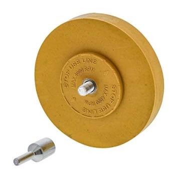 Imagem de Roda de borracha TCP Global com almofada de 10 cm inclui adaptador de furadeira – risca, removedor de adesivo, decalque de vinil, ferramenta de remoção de gráficos
