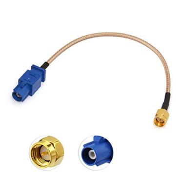 Imagem de Bingfu Cabo Adaptador de Antena GPS para Carro - SMA Macho para Fakra C Macho Azul - Coaxial - 15 cm / 6 Polegadas - SUV, Caminhão, Estéreo, GPS