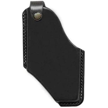 Imagem de KELATI Coldre de telefone de couro, suporte de telefone para cinto, capas de celular, coldre de couro para celular masculino capa universal bolsa de cintura com alça de cinto - preto