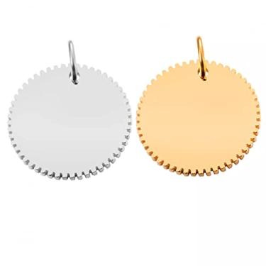 Imagem de CNBPIC 5Pcs/Lot de Aço Inoxidável Filigrana Engrenagem Roda Charme Para Joias Diy Fazendo
