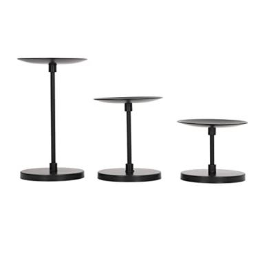 Imagem de Suporte de Castiçal Decorativo de Pilar Fosco Preto para Decoração de Casa Ornamentos de Castiçal Castiçais Castiçais