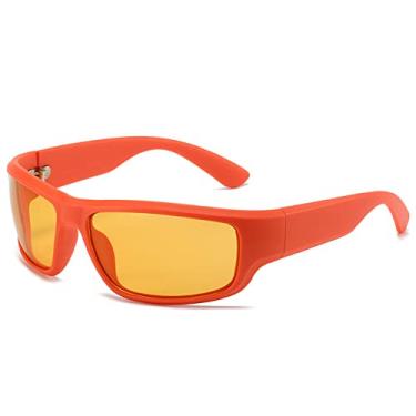 Imagem de Óculos de sol vintage para mulheres Óculos de sol quadrado bege gradiente Masculino Óculos de condução Hip Hop Tons femininos, amarelo laranja, tamanho único