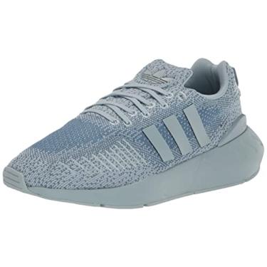 Imagem de adidas Tênis feminino Swift Run 22, Cinza mágico/azul alterado/branco, 6