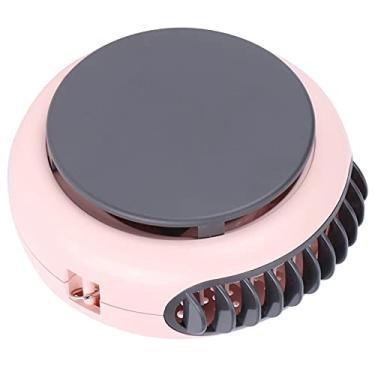 Imagem de Ventilador de cordão, 3 níveis de velocidade do vento pequeno ventilador rosa leve portátil de baixo ruído para dormitório para casa