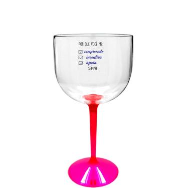 Imagem de Taça Gin Bicolor Rosa - Você me Completa - Para Dia dos Namorados