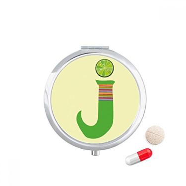Imagem de J Alphabet Porta-comprimidos com estampa de frutas laranjas, porta-comprimidos, recipiente para armazenamento de remédios