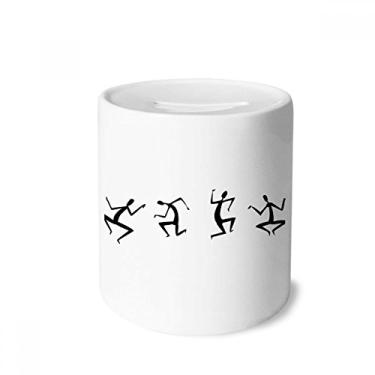 Imagem de DIYthinker Porta-moedas de cerâmica com totem abstrato do Egito Fresco, porta-moedas engraçado, presente de cofrinho