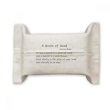 Imagem de Bolsa de linho de algodão com citação famosa de poesia um grão de areia